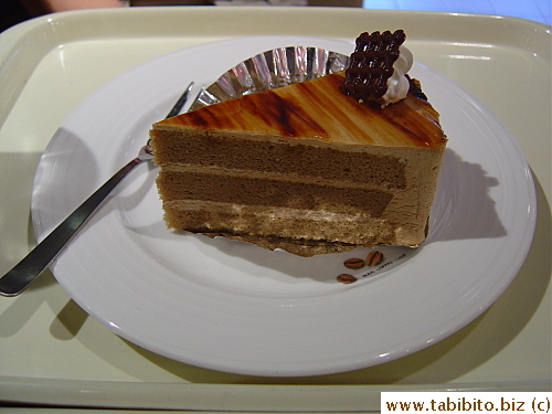 KL also got a coffee mousse cake to go with his coffee