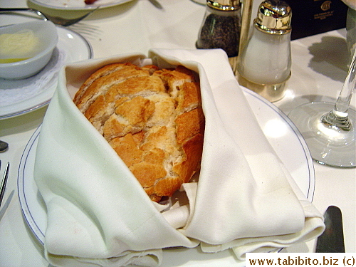 We were also given a whole roll nestled in a linen pouch.  The bread was warm and soft with a very crunchy but thin crust, it was so so good