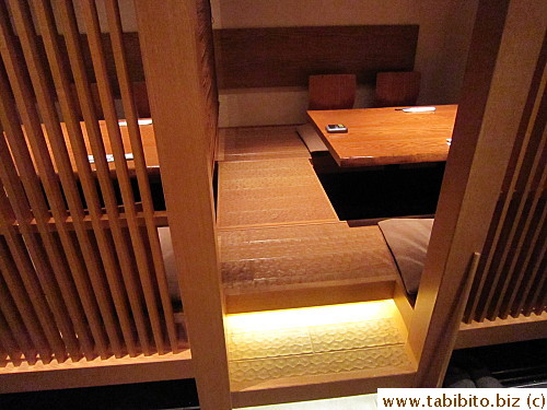 There are two private rooms in the restaurant