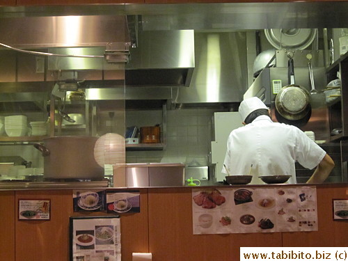 A lone chef at the beginning, then there's another one later on when the crowd grew