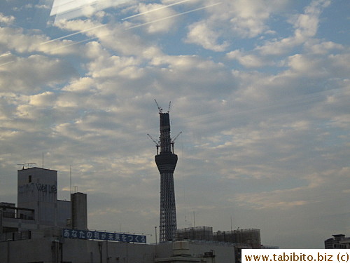 Passed Tokyo Sky Tree (under construction)