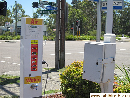 Trying to put air in the tires, this first pump didn't work,