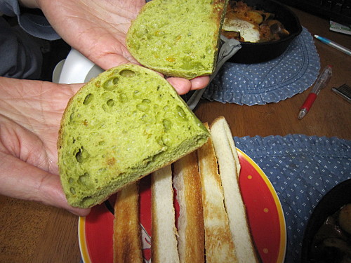 KL ate his with green tea bread from a bakery in  Isetan